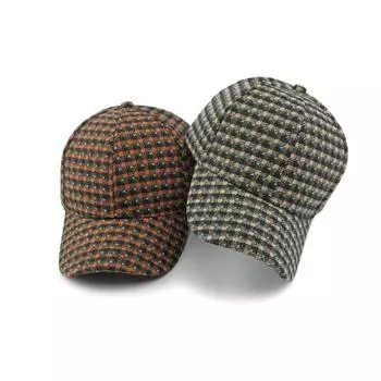 Мужская шерстяная шляпа, женская весенне-осенняя клетчатая кепка, женская теплая бейсболка, солнцезащитная шляпа оранжевый