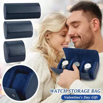 Мужская шкатулка для хранения часов, 1/2/3 слота, дорожная шкатулка для часов, подарочная коробка, подарок на День святого Валентина One Size