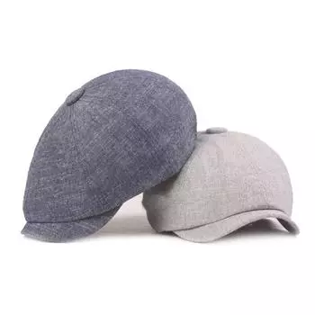 Мужская шляпа-берет из хлопка и льна с утиным язычком, литературная молодежная кепка-форвард Ms. Sun Hat M56-58cm бежевый