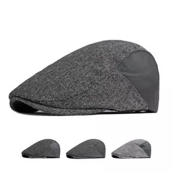 Мужская шляпа из искусственной кожи в британском стиле, повседневные кепки газетчика в стиле ретро, весенне-осенние шляпы художников в стиле Гэтсби, Hombre Boina 54-59cm темно серый