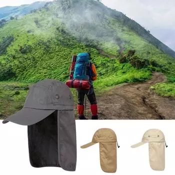 Мужская шляпа от солнца, шикарная моющаяся, легко сочетаемая, анти-УФ-защита, повседневная защита шеи, женская фуражка для путешествий армия зеленый