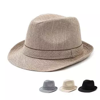 Мужская шляпа-панама для мужчин среднего и пожилого возраста, пляжная шляпа для отдыха, солнцезащитная шляпа для защиты от солнца M(56-58cm) чёрный