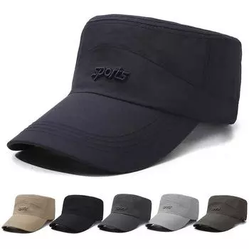 Мужская шляпа с плоским верхом, летняя, для отдыха на природе, с козырьком от солнца, повседневная, универсальная, для альпинизма, путешествий, быстросохнущая шляпа Adjustable тёмно-синий