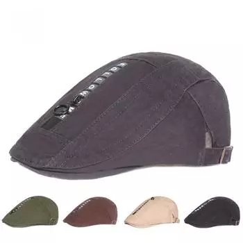 Мужская шляпа с язычком утки, берет, литературная молодежная кепка, ретро-шляпа, женская европейская и американская шляпа с язычком утки M56-58cm тёмно-синий