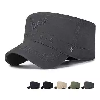 Мужская шляпа весна-осень для отдыха на открытом воздухе регулируемая плоская шляпа солнцезащитный козырек из хлопка с пятью звездами серый