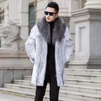 Мужская шуба на молнии, осенне-зимняя куртка с длинным рукавом, теплая черная меховая парка Bontjas Furry Shaggy Outwear 6XL белый