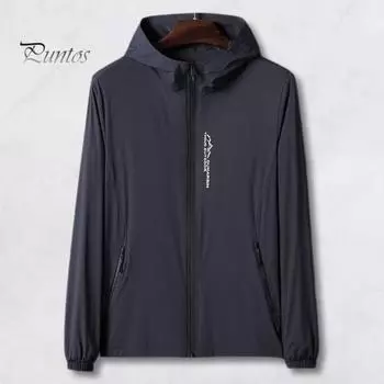 Мужская солнцезащитная куртка с эластичными манжетами, с капюшоном, с длинными рукавами, на молнии, свободная посадка, защита на 360 градусов, куртка из ледяной шелковой ткани с карманами XL светло-серый