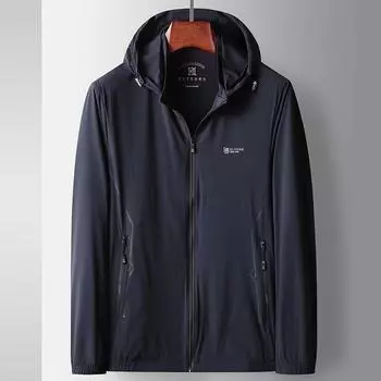 Мужская солнцезащитная одежда, летняя, легкая и тонкая, деловая, кепка для снятия, для людей среднего возраста и молодежи, дышащая, приятная на ощупь, повседневная куртка 175