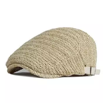 Мужская соломенная шляпа, плоская кепка, берет газетчика, однотонный берет Ivy Cabbie, летняя шляпа для вождения чёрный