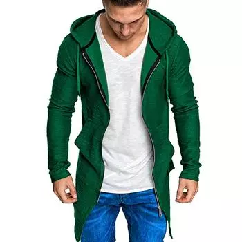 Мужская сплошная куртка с капюшоном с капюшоном, кардиган, верхняя одежда с длинным рукавом, блузка M