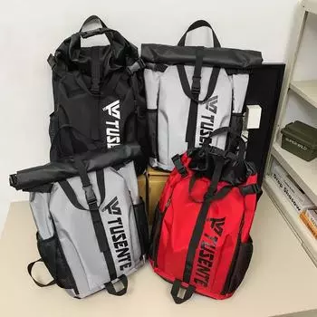 Мужская спортивная баскетбольная сумка большой вместимости для улиц, студенческая школьная сумка, дорожный рюкзак чёрный