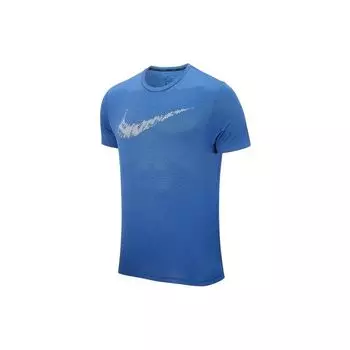 Мужская спортивная футболка с коротким рукавом в полоску и логотипом Nike, синяя DD1622-451 M