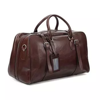 Мужская спортивная и дорожная сумка из кожи растительного дубления - деловая сумка из натуральной кожи 6733 коричневый