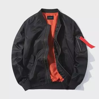 Мужская спортивная куртка большого размера с воротником-стойкой - весна/осень в бейсбольном стиле L армия зеленый