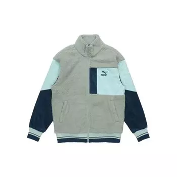 Мужская спортивная куртка Puma Retro Sherpa Collage с логотипом Изумрудный 534678-79
