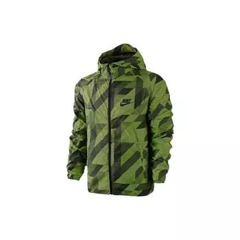 Мужская спортивная куртка с капюшоном и геометрическим узором Nike, верхняя одежда, зеленая 687564-702 M