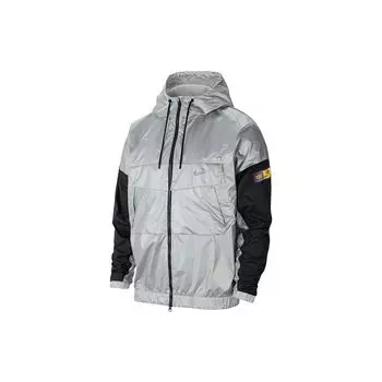 Мужская спортивная куртка с капюшоном Nike Colorblock, верхняя одежда, серебристая CV3886-095 S