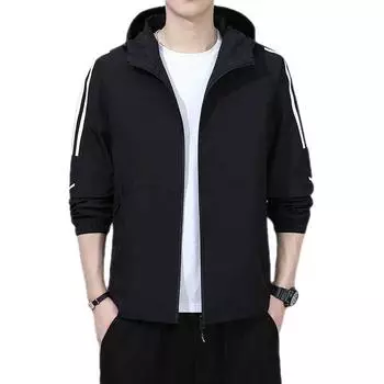 Мужская спортивная куртка с капюшоном, осенняя свободная и универсальная, новая осенняя повседневная верхняя одежда M синий