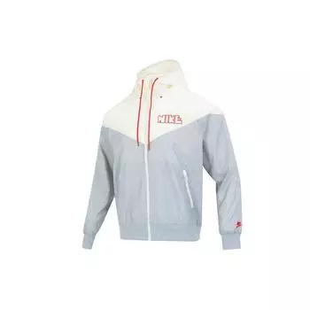 Мужская спортивная куртка с капюшоном с вышитым логотипом Nike Colorblock, серая DX0695-077 L