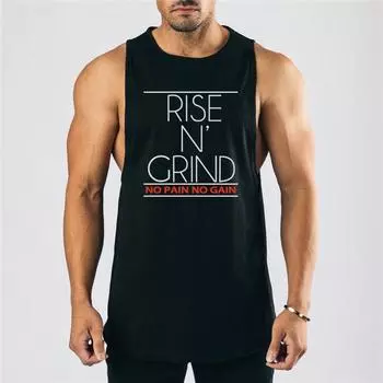 Мужская спортивная майка с мышцами, повседневная майка, модный жилет для фитнеса, спортивная рубашка без рукавов, одежда для бега, тренировочная одежда, майки для бодибилдинга M чёрный