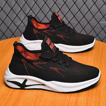 Мужская спортивная обувь 2024 года, новые кроссовки для бега, модная корейская версия, дышащая обувь Tide, летающая тканая повседневная обувь, мужская обувь 39