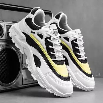 Мужская спортивная обувь 2025 года, весна, новая мужская обувь, модная повседневная обувь, студенческая легкая модная обувь, дышащая, плетеная мужская обувь 39 черный серый