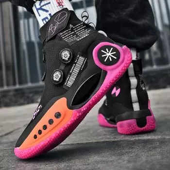 Мужская спортивная обувь, баскетбольная обувь для мужчин и женщин, баскетбольные бутсы, дышащие детские баскетбольные кроссовки, износостойкие 45