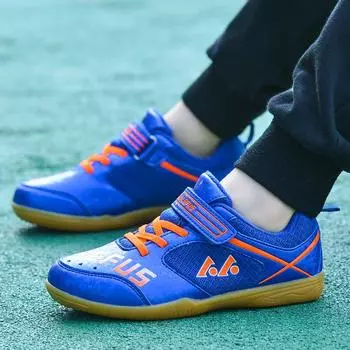 Мужская спортивная обувь Баскетбольная обувь Новая профессиональная детская обувь для настольного тенниса Дышащая противоскользящая спортивная обувь Уличная тренировочная обувь 37 синий