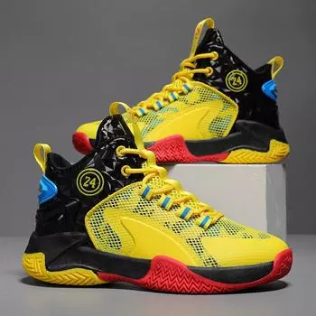 Мужская спортивная обувь Брендовая детская спортивная баскетбольная обувь Нескользящая спортивная обувь на толстой подошве для мальчиков Высококачественная баскетбольная тренировочная обувь для девочек 31