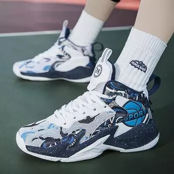 Мужская спортивная обувь Дешевые баскетбольные кроссовки Мужские детские спортивные баскетбольные кроссовки Дышащие нескользящие тренировочные кроссовки Мужские баскетбольные кроссовки для мальчиков Спортивная обувь 42