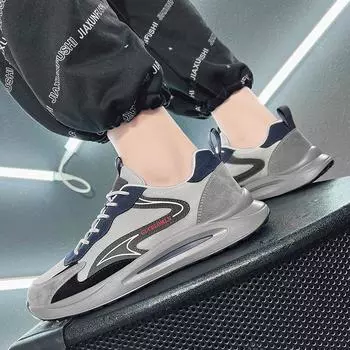 Мужская спортивная обувь для бега трусцой, кроссовки для бега в уличном стиле, сетчатые, ретро, серые, большого размера, для скейтбординга EU: 39 бежевый