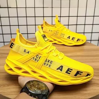 Мужская спортивная обувь для тенниса, повседневные кроссовки для ходьбы, легкие кроссовки для бега, дорожная обувь 39 жёлтый