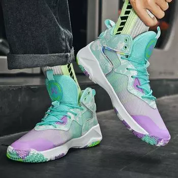 Мужская спортивная обувь Дышащие мужские баскетбольные кроссовки на шнуровке Нескользящие беговые спортивные тренировки в тренажерном зале носимые оригинальные мужские туфли Zapatillas Hombres 44