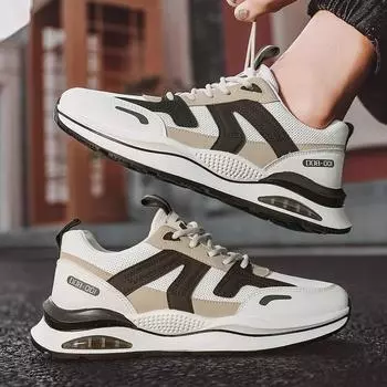 Мужская спортивная обувь Forrest Gump Shoes Лето 2024 Новые повседневные кроссовки для бега на толстой подошве, увеличивающие рост, для скалолазания, со шнуровкой 39 серый