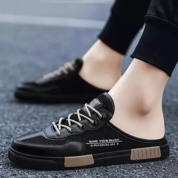 Мужская спортивная обувь, летние мюли с открытой спиной, повседневные сандалии, кроссовки для бега, обувь для студентов, большие размеры EU: 39