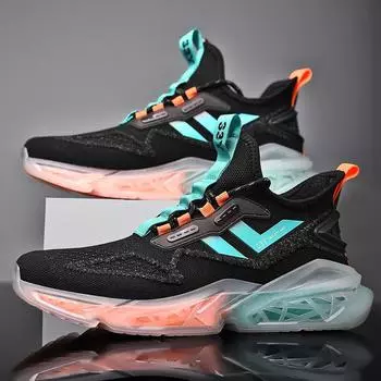 Мужская спортивная обувь, летние сетчатые дышащие спортивные кроссовки на шнуровке, молодежная студенческая обувь 39