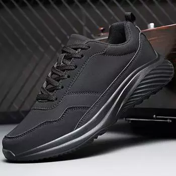 Мужская спортивная обувь Мягкая подошва Ультралегкая дышащая нескользящая износостойкая спортивная обувь Кроссовки для бега на открытом воздухе 39 чёрный