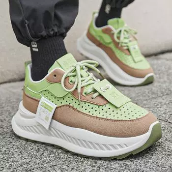 Мужская спортивная обувь, мягкая повседневная удобная дышащая трендовая обувь Форрест Гамп, удлиняющая обувь 39-44 39 зелёный