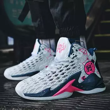 Мужская спортивная обувь Мужская баскетбольная обувь Дышащая амортизация Нескользящая спортивная обувь на открытом воздухе Спортивные баскетбольные кроссовки для тренировок в тренажерном зале для женщин 45