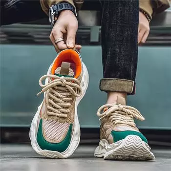 Мужская спортивная обувь Мужские кроссовки Повседневная мода Толстая подошва Daddy Chunk Кроссовки для бега Нескользящая обувь Lover Универсальная обувь 39