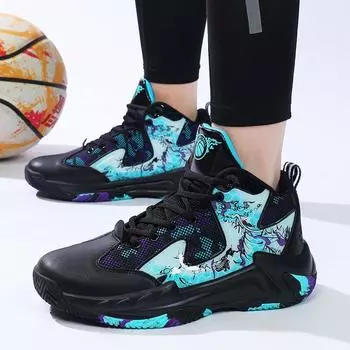 Мужская спортивная обувь Мужские высокие баскетбольные кроссовки Амортизирующая износостойкая нескользящая спортивная обувь Тренировочные спортивные баскетбольные кроссовки Мужчины Женщины 46