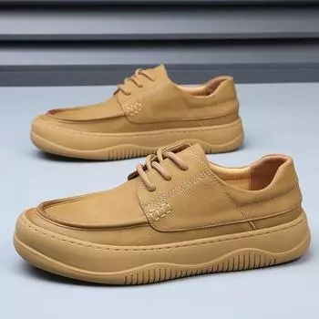 Мужская спортивная обувь на шнуровке, модная повседневная обувь для отдыха на открытом воздухе, мужская обувь на плоской подошве, удобная обувь для бега из натуральной кожи для мужчин 6.5