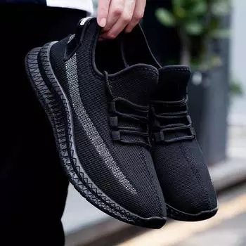 Мужская спортивная обувь, новая дышащая популярная весенне-осенняя обувь для спорта и отдыха с сеткой 39 белый