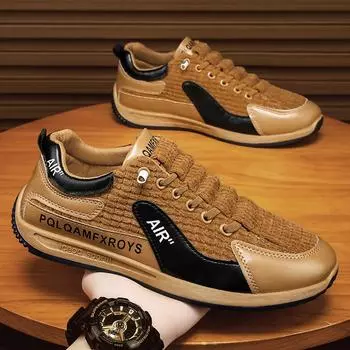 Мужская спортивная обувь, новая мода, повседневная, с одной педалью, замшевая, беговая обувь Forrest Gump, мужская универсальная спортивная модная обувь для мужчин 39 хаки