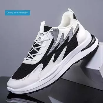Мужская спортивная обувь, новинка 2023 года, повседневная обувь с дышащей сеткой, модная спортивная обувь, простая мужская повседневная обувь 39 чёрный