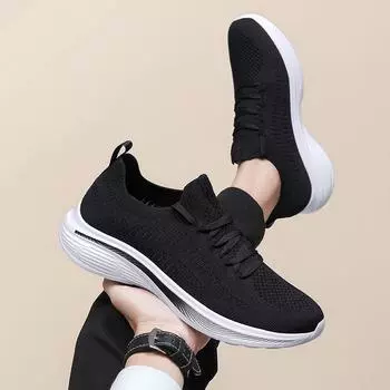 Мужская спортивная обувь, новые дышащие повседневные кроссовки, модные кроссовки на толстой подошве, удобная модная обувь для подростков 39 чёрный