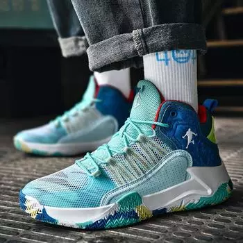 Мужская спортивная обувь, весенние уличные брендовые мужские баскетбольные кроссовки, модные синие дышащие нескользящие массивные кроссовки, женские Zapatillas De Baloncesto 36