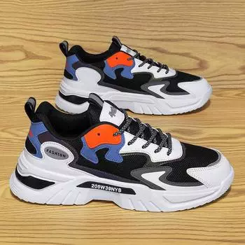 Мужская спортивная обувь, женские кроссовки для бега, белые туфли, повседневная обувь для пары, большие размеры EU: 39 чёрный