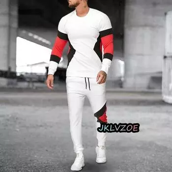 Мужская спортивная одежда с 3D-принтом, длинные рукава, брючные костюмы, уличная одежда 2024 года, осенние комплекты из двух предметов, свободные мужские футболки, спортивные костюмы, наряды S