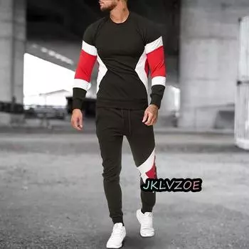 Мужская спортивная одежда с 3D-принтом, длинные рукава, брючные костюмы, уличная одежда 2024 года, осенние комплекты из двух предметов, свободные мужские футболки, спортивные костюмы, наряды S